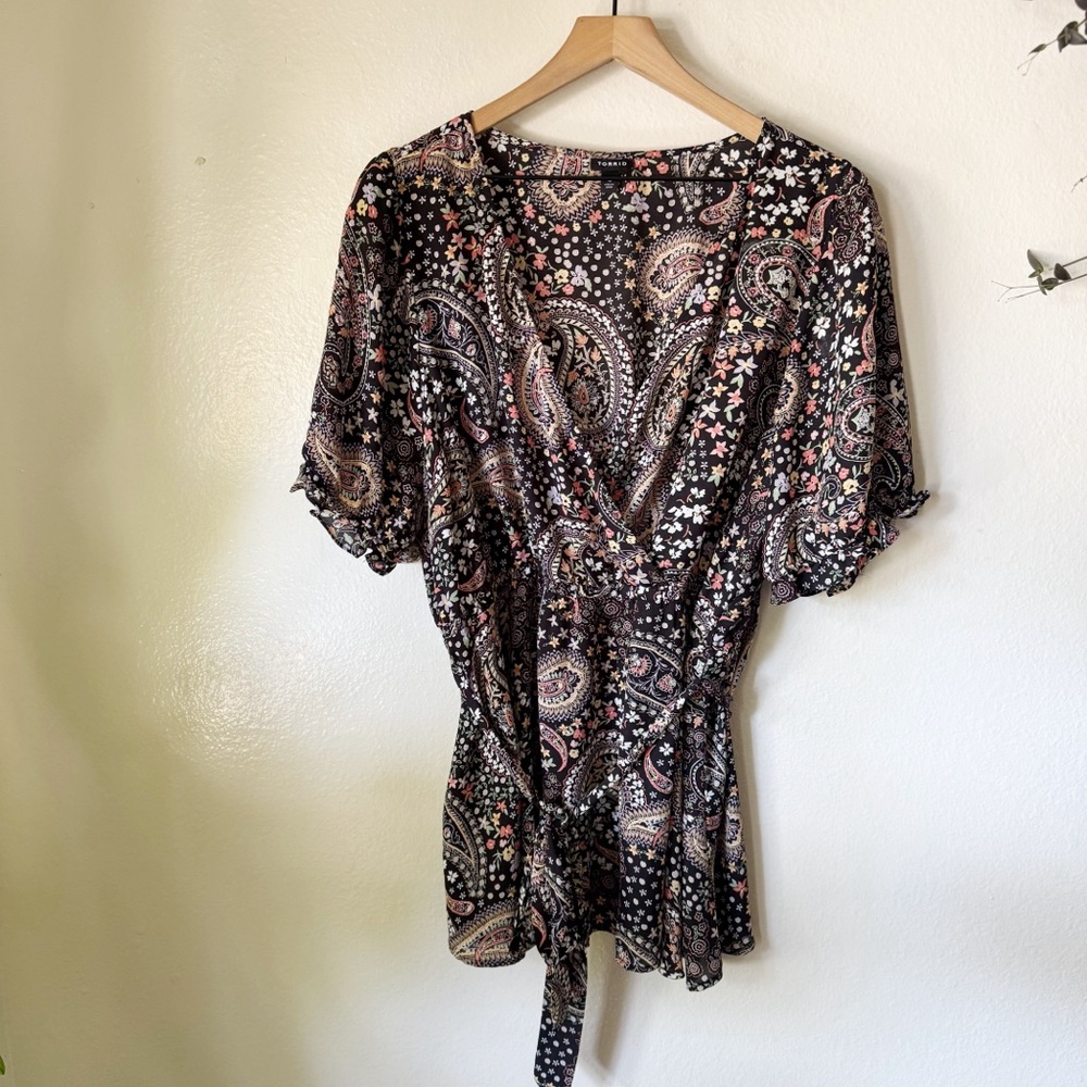 Torrid | Georgette Surplice Puff Sleeve Blouse